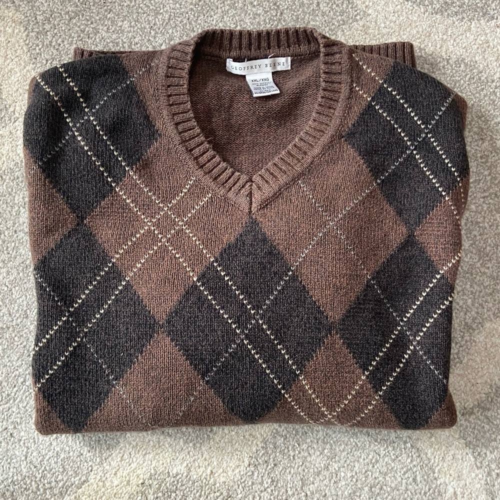 Brown Argyle Sweater